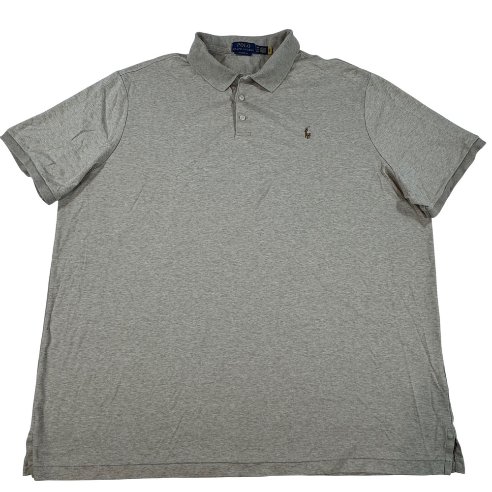 Polo Ralph Lauren Classic Fit Tan Heather Cotton Polo Short Sleeve Men's XXL